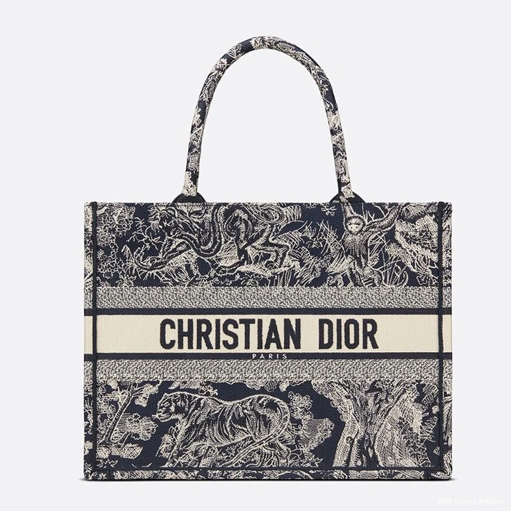 Cheap Blue Book Jouy Toile Motif Navy Canvas Dior Tote De 0815 Luxury